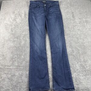 Express Jeans Women's 8R Blue Dark Wash Super Soft Barely Boot Mid Rise Bootcut